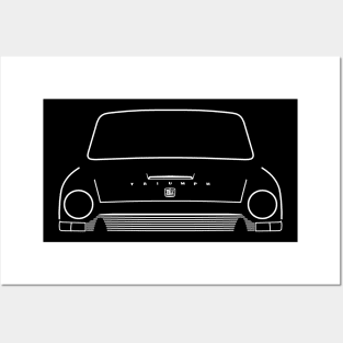 Triumph 1300 classic 1960s British car white outline graphic Posters and Art